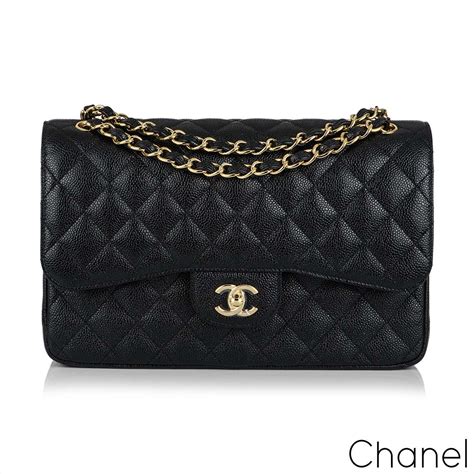 chanel caviar bag black|Chanel Classic Medium Caviar Double Flap Bag .